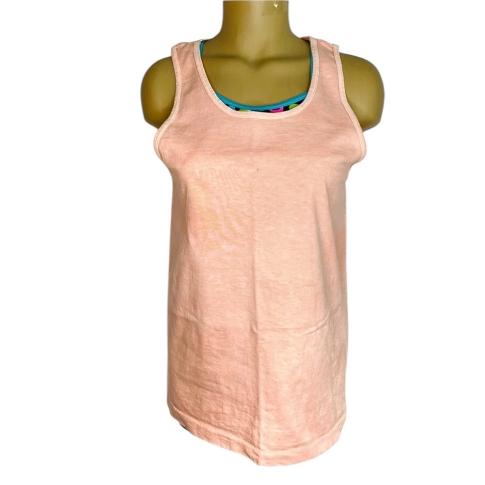 Fruit of the Loom Cotton Swim Suit Cover Up Muscle T Shirt Peach Size Medium
